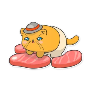 😭 kucing, stiker, binatang, imut, daging, topi whatsapp sticker