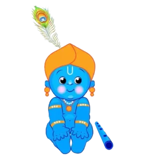 🙂 Krishna 印度教, 婴儿, 奎师那, 印度, 神, 宗教 telegram sticker