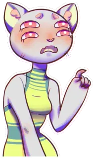 😨 gatto, antropomorfo, personaggio, arte digitale, adesivo telegram sticker