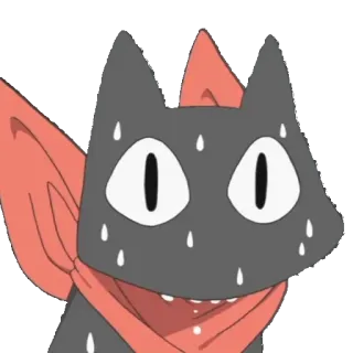 😅 аниме, пот, кот, нервный, испуганный, уставший telegram sticker