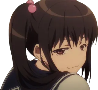😏 anime, girl, smug, cute, ponytail telegram sticker