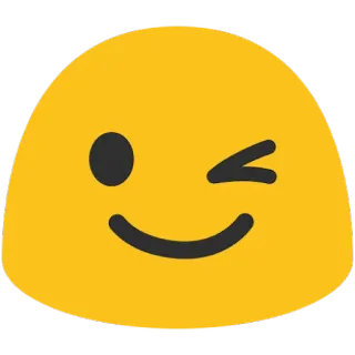 😉 Emoji, Uśmiech, Mruganie, Żółty telegram sticker
