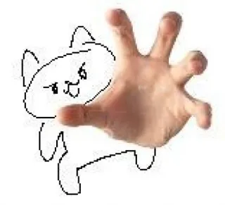 😈 gatto, mano, disegno, cartone animato telegram sticker