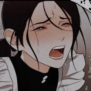 😮‍💨 płaczący, smutny, zdenerwowany, anime, pokojówka telegram sticker