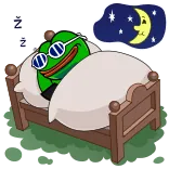 😴 Pepe the Frog Z
z pepe, ếch, giấc ngủ, ngủ, giường, mặt trăng, các ngôi sao, giấc mơ whatsapp sticker