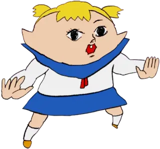 ✋️ cartoon, girl, character, blond hair, sailor uniform telegram sticker