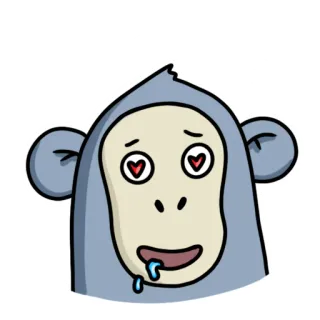 😍 aap, liefde, schattig, dier, cartoon telegram sticker