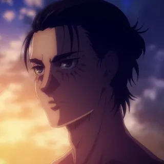 🗡 Eren Yeager Attack on Titan Anime, Eren, Jaeger, Ataque dos Titãs, Shingeki no Kyojin, Personagem, Mangá whatsapp sticker