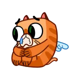 😱 кот, грустный, милый, мультфильм, эмодзи, стикер whatsapp sticker