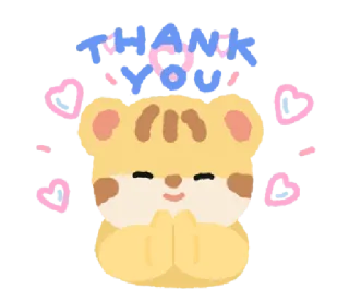 🦁 THANK YOU merci, gratitude, mignon, animal, chat, coeurs telegram sticker