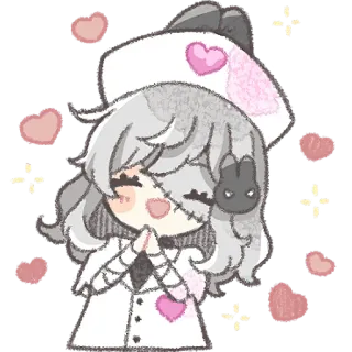 🥰 Anime, Enfermera, Corazón, Kawaii, Lindo telegram sticker