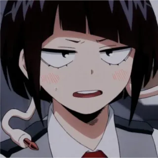 😑 Kyoka Jiro My Hero Academia 애니메이션, 지로 쿄카, 나의 히어로 아카데미아, 이어폰 잭, 캐릭터, 학생 telegram sticker