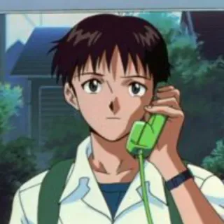 📞 Shinji Ikari Neon Genesis Evangelion アニメ, キャラクター, スマホ, イラスト, アニメーション telegram sticker