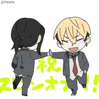 🕺 祝 Anime, Hoạt hình, Lễ kỷ niệm, Lời chào, Tình bạn, Manga, Kawaii telegram sticker