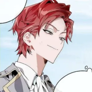 🌑 anime, manga, red hair, character, art, illustration telegram sticker