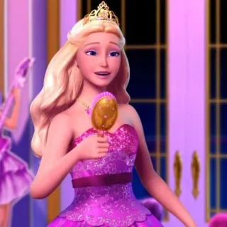 😳 Barbie Barbie, Công chúa, Búp bê, Hoạt hình, Hồng, Vương miện, Truyện cổ tích telegram sticker