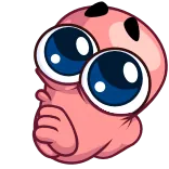 🥺 Мультфильм, Существо, Червь, Персонаж, Милый telegram sticker