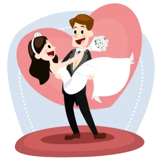 💑 свадьба, невеста, жених, брак, любовь, пара whatsapp sticker