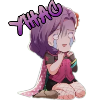 😨 YHAO Anime, Płacz, Emocjonalny, Kreskówka, Smutny, Dziewczyna telegram sticker