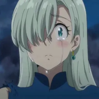 😭 Elizabeth Liones Seven Deadly Sins аниме, плачет, грустный, персонаж, Элизабет Лионес, Семь смертных грехов telegram sticker