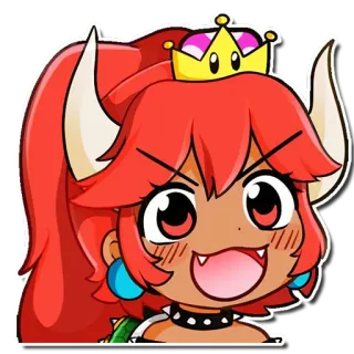 😆 Bowsette Bowsette, Mario, Fanart, Anime, Videogame telegram sticker