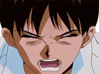 😫 Shinji Ikari Neon Genesis Evangelion anime, evangelion, shinji, emotional, cartoon, manga telegram sticker