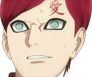 😨 Gaara Naruto 愛 Аниме, Персонаж, Гаара, Наруто, Наклейка, Манга telegram sticker