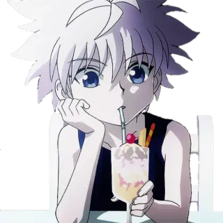 🍹 Killua アニメ, キルア, デザート, かわいい, 漫画 telegram sticker