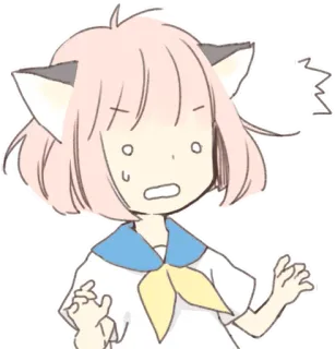 😨 Anime, Garota gato, Surpreso(a), Kawaii, Fofo/a, Uniforme escolar telegram sticker