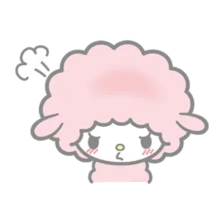 😠 овца, животное, милый, пушистый, розовый, мультяшный whatsapp sticker
