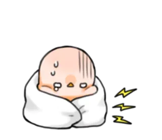 😣 Dessin animé, Emoji, Sueur, Anxieux, Emballé telegram sticker