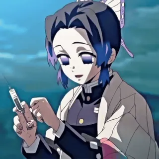 💜 Shinobu Kocho Demon Slayer Anime, Demon Slayer, Shinobu Kocho, Seringue, Dessin animé, Personnage, Manga whatsapp sticker