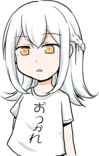 😶 おつかれ Anime, Manga, Lindo/a, Chica, Pelo Blanco, Cansada, Otaku telegram sticker