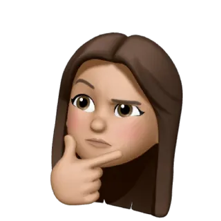 ❤️ Emoji, Pensando, Mulher, Rosto, Insegura, Confusa whatsapp sticker