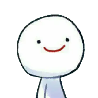 🙂 cute, cartoon, character, simple, white, happy telegram sticker