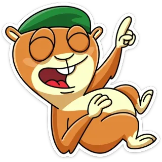 😂 Cartone animato, Animale, Criceto, Che indica, Sticker, Allegro, Mammifero telegram sticker