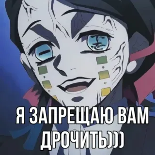 🤗 Demon Slayer Я ЗАПРЕЩАЮ ВАМ ДРОЧИТЬ))) Anime, Dämon, Russisch, Manga, Cartoon telegram sticker