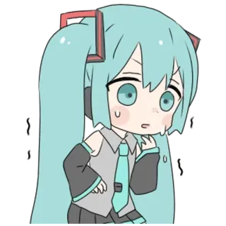 😥 Hatsune Miku Anime, Mangá, Desenho animado, Adesivo, Fofo, Vocaloid, Hatsune Miku whatsapp sticker