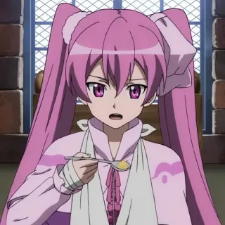 🥢 Mine Akame ga Kill! anime, różowe włosy, słodkie, dziewczyna telegram sticker