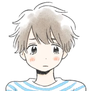 😢 애니메이션, 슬픈, 소년, 만화, 귀여운, 일러스트, 캐릭터 telegram sticker