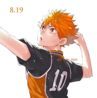 🧡 Hinata Shoyo Haikyuu!! 8.19 Anime, Haikyuu, Hinata Shoyo, Volleyball, Anime de sport telegram sticker