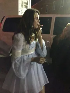 🚬 fumando, mulher, vestido, cigarro telegram sticker