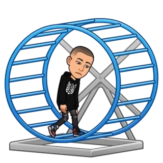 🌟 roda hamster, bitmoji, kartun, lelah, sedih telegram sticker