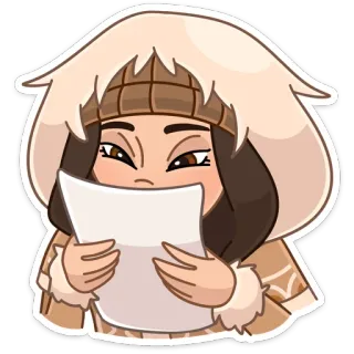 🤔 persona, donna, ritratto, lettera telegram sticker