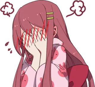 😳 аниме, смущенная, девушка, каваий, милая, краснеющая, стикер whatsapp sticker