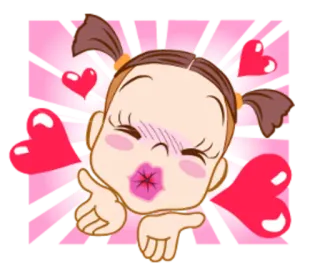 💋 dibujos animados, amor, corazones, beso, personaje, lindo, chica telegram sticker