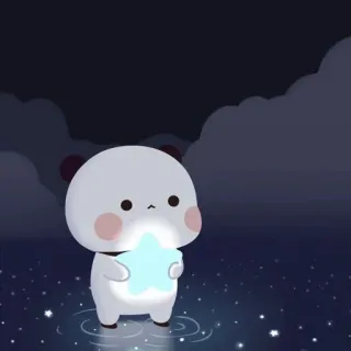 ✨ パンダ, 星, 可愛い, アニメ, 夜, 動物, 愛らしい telegram sticker