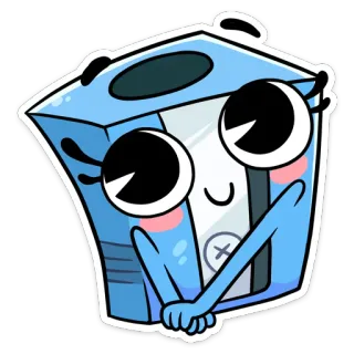 ☺️ Kartun, Kotak, Lucu, Kawaii, Ilustrasi, Stiker whatsapp sticker