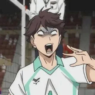 🎐 Tooru Oikawa Haikyuu!! anime, haikyuu, tooru oikawa, funny, volleyball, character, meme telegram sticker