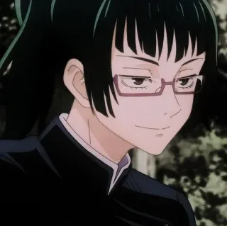 📝 Maki Zenin Jujutsu Kaisen anime, character, Maki Zenin, Jujutsu Kaisen, glasses, ponytail telegram sticker